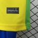 2025 Kids Brazil Home Yellow Kids Jersey Kit Short Sleeve (Shirt + Short)-8866712