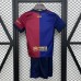 24/25 Kids Barcelona Home Red Navy Blue Kids Jersey Kit Short Sleeve (Shirt + Short)-7338374
