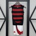 25/26 Kids Flamengo Home Red Black Kids Jersey Kit Vest Sleeve (Vest + Short)-4079688