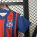 25/26 Kids Bahia Away Red Navy Blue Kids Jersey Kit Short Sleeve (Shirt + Short)-9912220