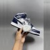 Air Jordan 1 AJ1 High Running Shoes-Navy Blue/White-7554427
