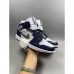 Air Jordan 1 AJ1 High Running Shoes-Navy Blue/White-7554427