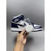 Air Jordan 1 AJ1 High Running Shoes-Navy Blue/White-7554427