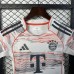 25/26 Kids Bayern Munich Away Gray White Kids Jersey Kit Short Sleeve (Shirt + Short)-6745184