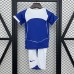 Retro 2004 Kids Brazil Away Blue White Kids Jersey Kit Short Sleeve (Shirt + Short)-6211816