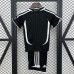 Retro 06/07 Kids Real Madrid Away Black White Kids Jersey Kit Short Sleeve (Shirt + Short)-6325024