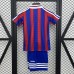 Retro 95/97 Kids Bayern Munich Home Blue Red Kids Jersey Kit Short Sleeve (Shirt + Short)-5508104