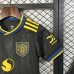 25/26 Kids Manchester United M-U Third Away Black Yellow Kids Jersey Kit Short Sleeve (Shirt + Short)-2896954