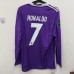 Retro 16/17 Real Madrid Away Ronaldo 7 Purple Jersey Version Long Sleeve (Player Version)-6941918