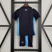 25/26 Kids Marseille Away Black Blue Jersey Kit Short Sleeve (Shirt + Short)-6260864