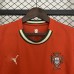2025 Portugal Home Red Women Jersey Kit Short Sleeve-7794320
