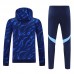 25/26 Real Madrid Navy Blue Hooded Edition Classic Jacket Training Suit (Top+Pant)-1286810