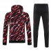 25/26 Manchester United M-U Black Red Hooded Edition Classic Jacket Training Suit (Top+Pant)-6579539