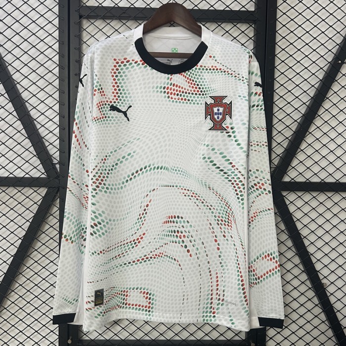 2025 Portugal Away White Jersey Kit Long Sleeve-8620603