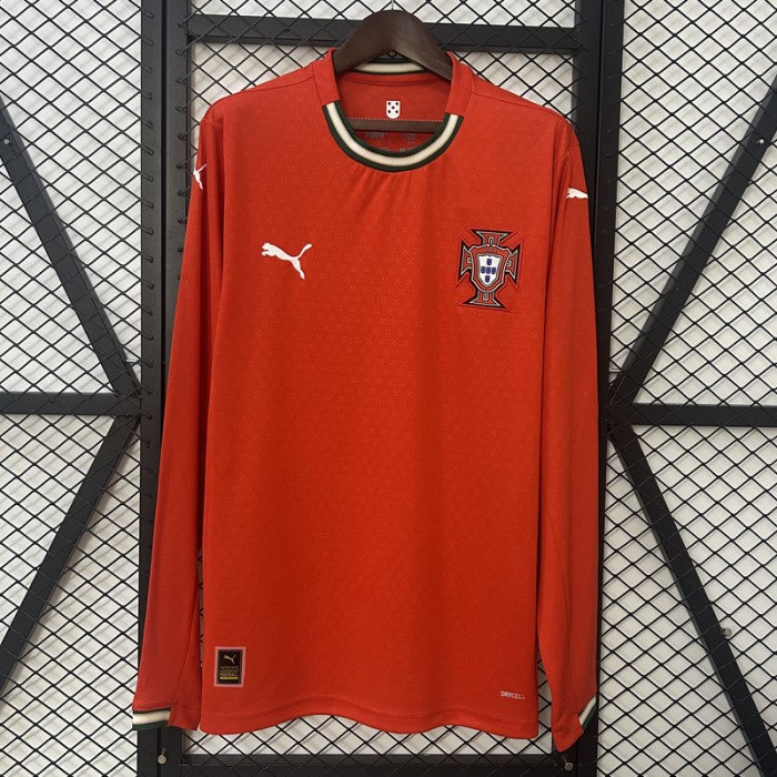 2025 Portugal Home Red Jersey Kit Long Sleeve-9742753