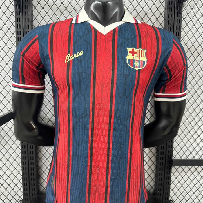 25/26 Barcelona 125th Anniversary Red Navy Blue Jersey Version Short Sleeve (Player Version)-3222945