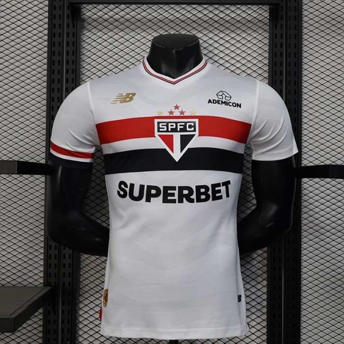 25/26 Sao Paulo Home White Jersey Version Short Sleeve (Player Version)-6323625