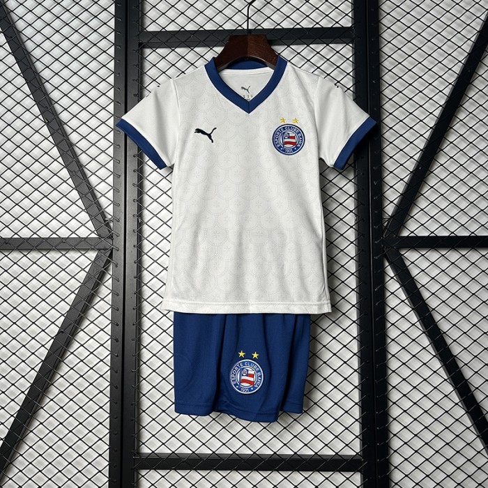 25/26 Kids Bahia Home White Kids Jersey Kit Short Sleeve (Shirt + Short)-4997888