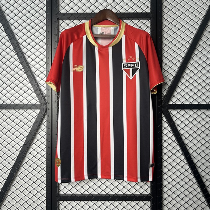 25/26 São Paulo Away Red Black Jersey Version Short Sleeve-9452453
