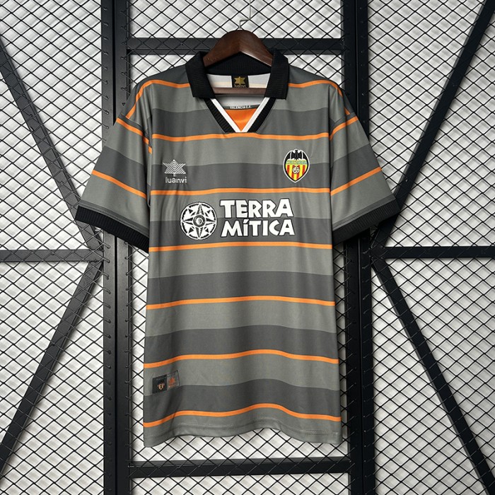 Retro 99/00 Valencia Third Away Gray Jersey Version Short Sleeve-6456040