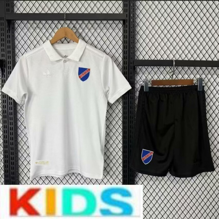 25/26 Kids Colo Colo 100th Anniversary White Kids Jersey Version Short Sleeve-7710450