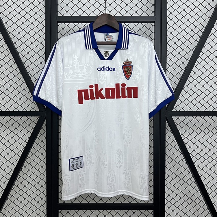 Retro 97/98 Zaragoza Home White Jersey Version Short Sleeve-7564379