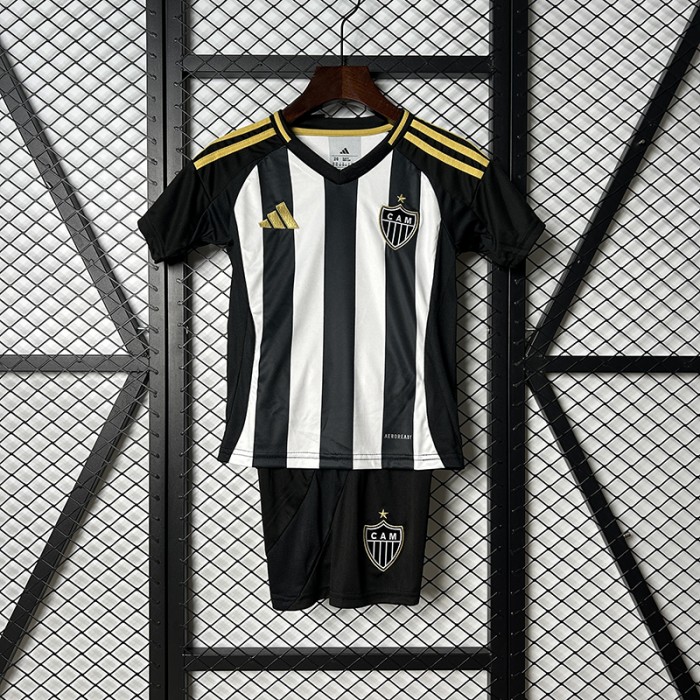 25/26 kids Atlético Mineiro Home White Black Kids Jersey Kit Short Sleeve (Shirt + Short)-4966138