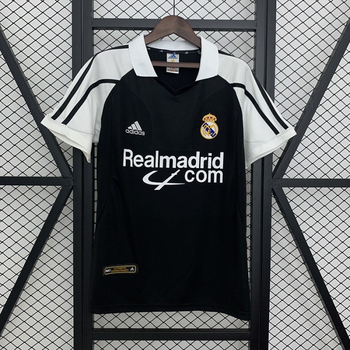 Retro 01/02 Real Madrid Away Black Jersey Version Short Sleeve-3717770