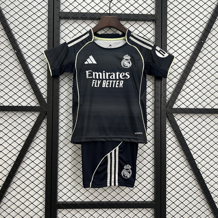 25/26 Kids Real Madrid Away Gray Kids Jersey Kit Short Sleeve (Shirt + Short)-9182648