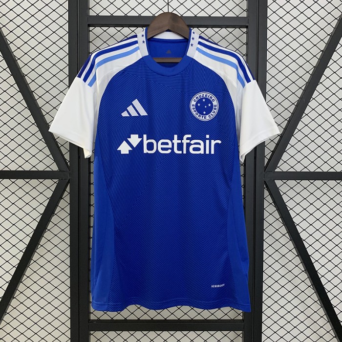 25/26 Cruzeiro Home Blue Jersey Version Short Sleeve-1203259