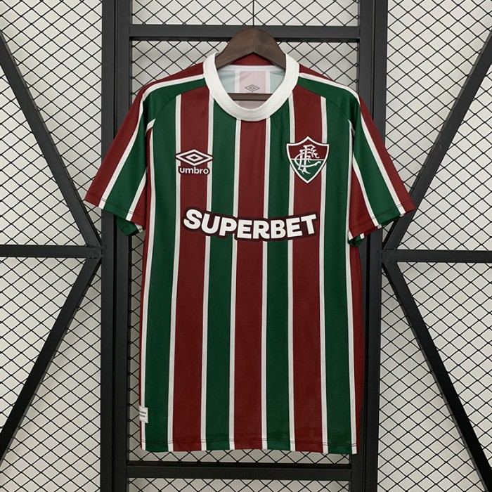 25/26 Fluminense Home Red Green Jersey Version Short Sleeve-8035931