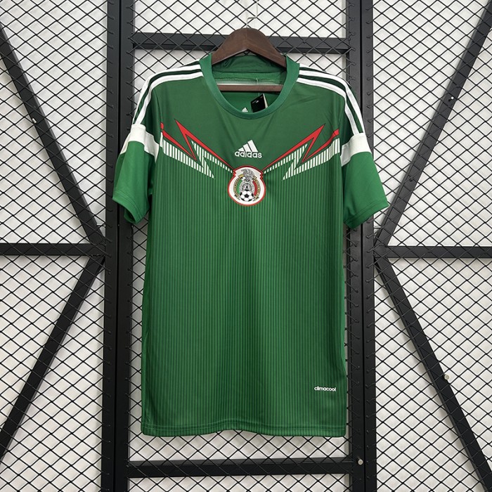 Retro 2014 Mexico Home Green Jersey Version Short Sleeve-4421434
