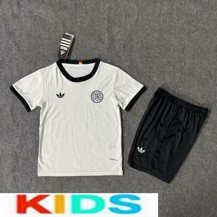 2025 Kids Germany Home White Kids Jersey Kit Short Sleeve (Shirt + Short)-4979731