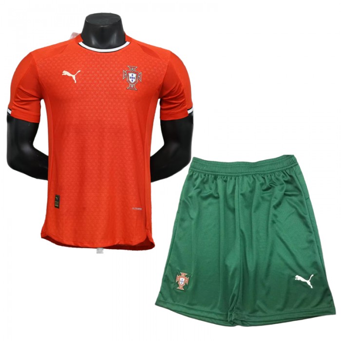 2025 Portugal Home Red Jersey Kit Short Sleeve (Shirt + Short) (Player Version)-3912661