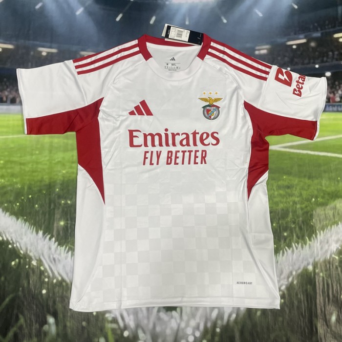 25/26 Benfica Second Away White Jersey Version Short Sleeve-6503371
