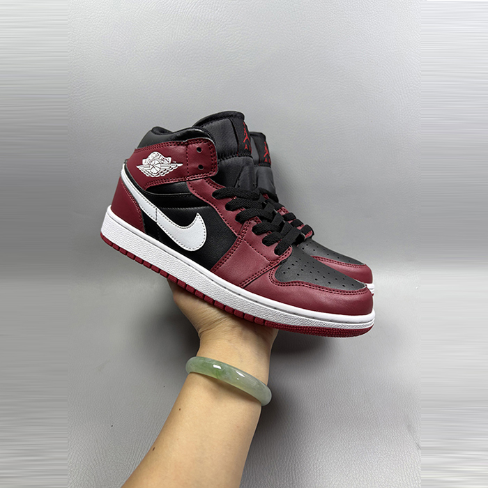 Air Jordan 1 AJ1 High Running Shoes-Wine Red/Black-329088