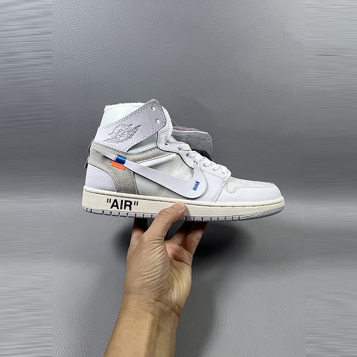 Air Jordan 1 AJ1 High Running Shoes-White/Gray-1623330
