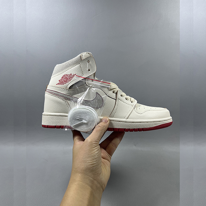 Air Jordan 1 AJ1 High Running Shoes-White/Red-3780387