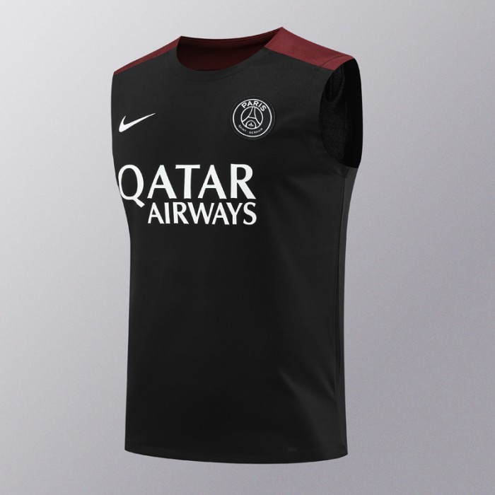 24/25 Paris Saint-Germain PSG Black Training Suit Jersey Version Vest-1183587