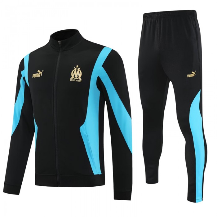 25/26 Marseille Black Blue Edition Classic Jacket Training Suit (Top+Pant)-4511205