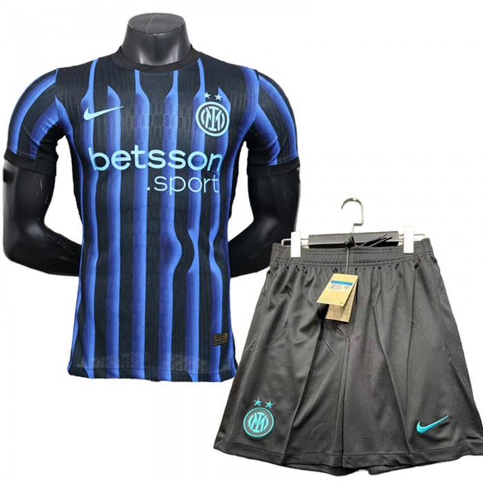 25/26 Inter Milan Home Blue Black Jersey Kit Short Sleeve (Shirt + Short) (Player Version)-8931509