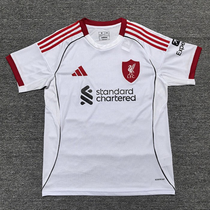 25/26 Liverpool Away White Jersey Version Short Sleeve-7717234