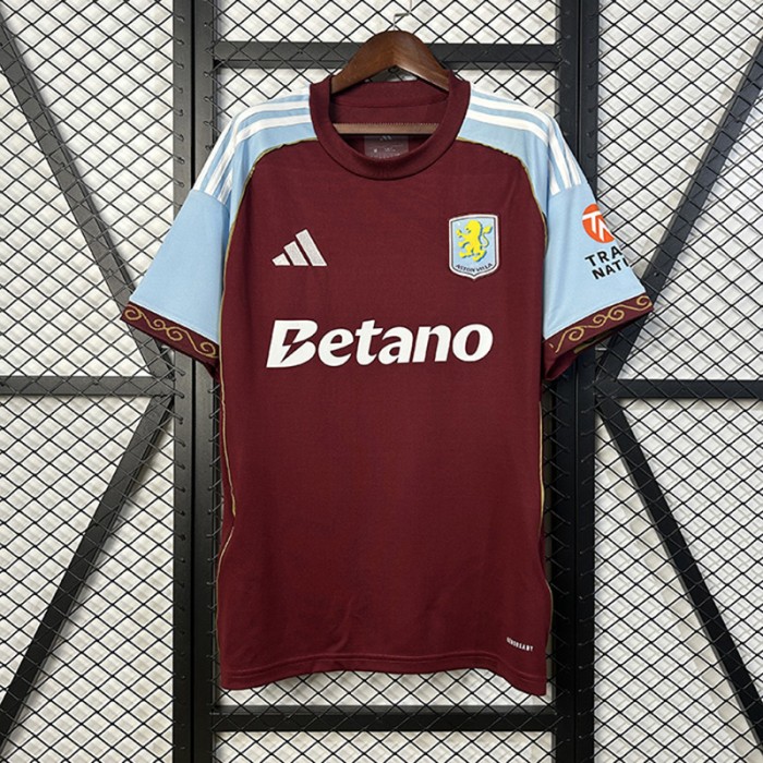 25/26 Aston Villa Home Wine Red Jersey Version Short Sleeve-8598993