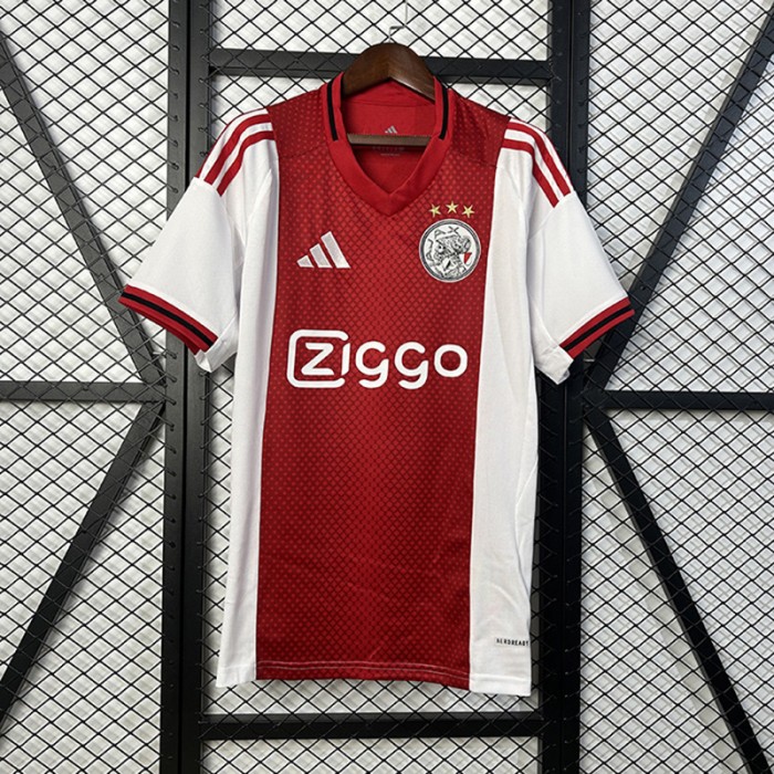 25/26 Ajax Home Red White Jersey Version Short Sleeve-2990419