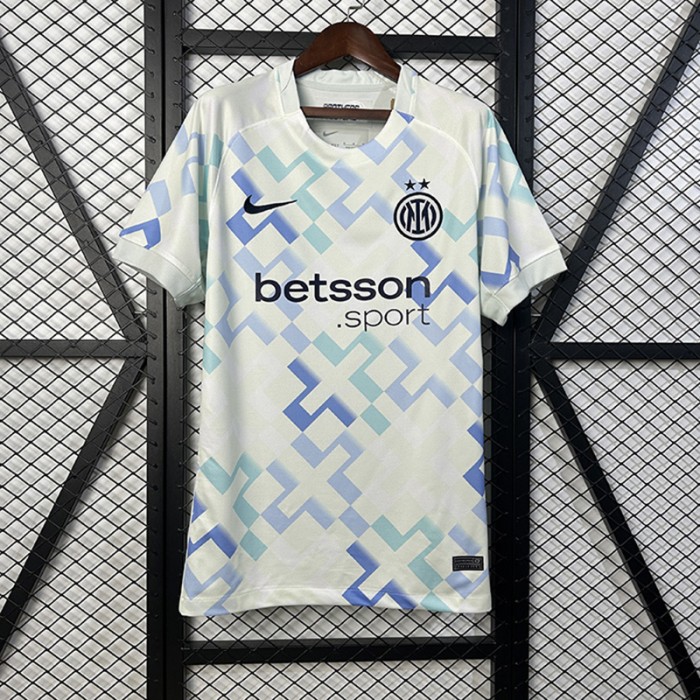 25/26 Inter Milan Away White Blue Jersey Version Short Sleeve-9336047