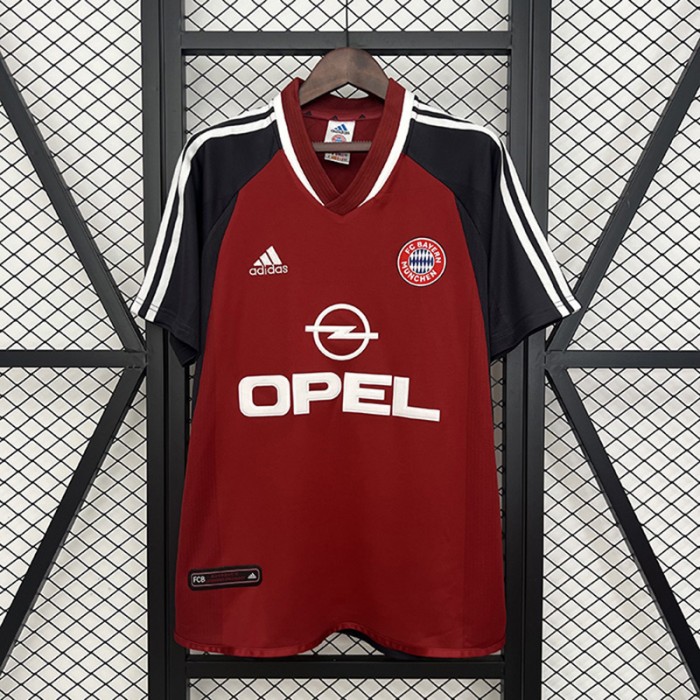 Retro 01/02 Bayern Munich Home Red Black Jersey Version Short Sleeve-6388648
