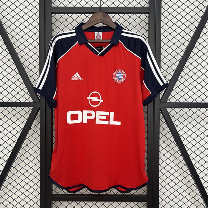 Retro 00/01 Bayern Munich Home Red Black Jersey Version Short Sleeve-2689779