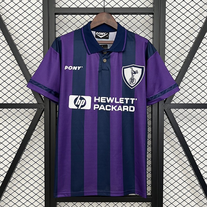Retro 95/97 Tottenham Hotspur Away Black Purple Jersey Version Short Sleeve-8533101