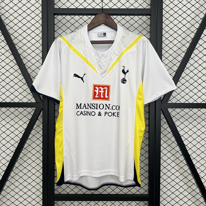 Retro 09/10 Tottenham Hotspur Home White Yellow Jersey Version Short Sleeve-7051750