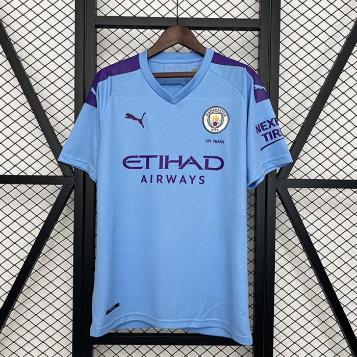 Retro 19/20 Manchester City Home Blue Jersey Version Short Sleeve-4109266